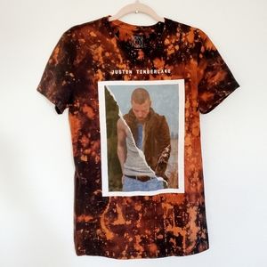 Justin Timberlake Custom One of a Kind Bleached Graphic Tee Small